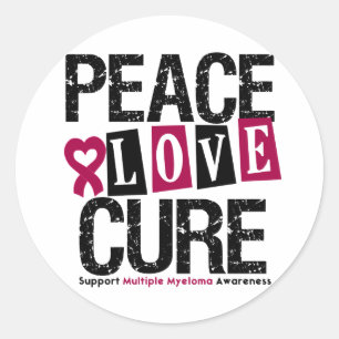 Multiple Myelom Peace Liebe heilen Runder Aufkleber