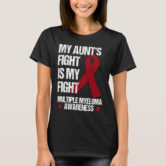 Multiple Myeloma Awareness Burgundy Ribbon Aunt's  T-Shirt (Vorderseite)