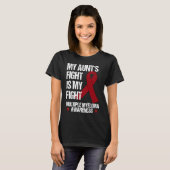 Multiple Myeloma Awareness Burgundy Ribbon Aunt's  T-Shirt (Vorne ganz)