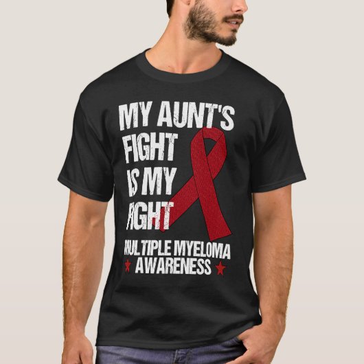 Multiple Myeloma Awareness Burgundy Ribbon Aunt's  T-Shirt (Vorderseite)