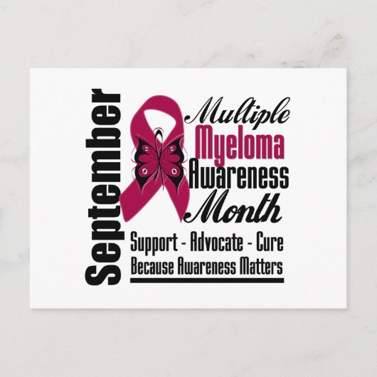Multiple Myeloma Awareness Montag Butterfly v5 Postkarte (Vorderseite)