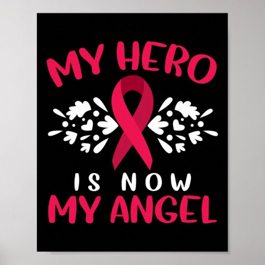 Multiple Myeloma Awareness My Hero Is Now My Angel Poster (Vorne)
