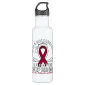 Multiple Myeloma cancer awareness burgundy ribbon Edelstahlflasche (Vorderseite)