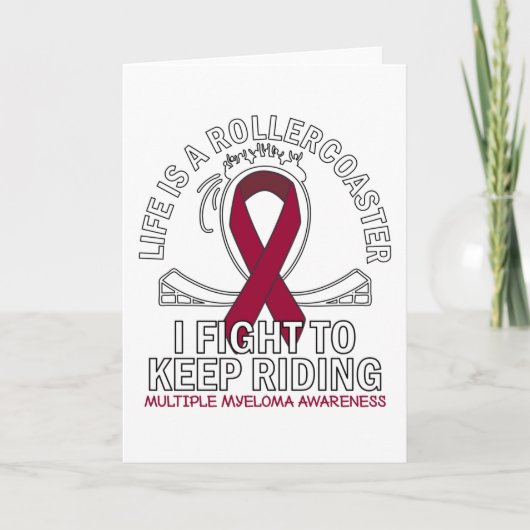 Multiple Myeloma cancer awareness burgundy ribbon Karte (Vorderseite)