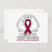 Multiple Myeloma cancer awareness burgundy ribbon Postkarte (Vorne/Hinten)
