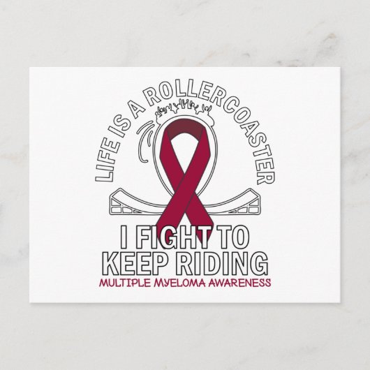 Multiple Myeloma cancer awareness burgundy ribbon Postkarte (Vorderseite)