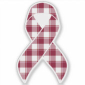 Multiple Myeloma Cancer Awareness Plaid Burgundy Aufkleber (Vorderseite)