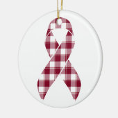 Multiple Myeloma Cancer Awareness Plaid Burgundy  Keramik Ornament (Links)