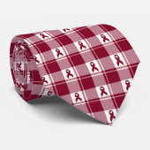 Multiple Myeloma Cancer Awareness Plaid Burgundy Krawatte (Gerollt)