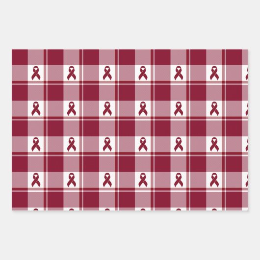Multiple Myeloma Cancer Awareness Plaid Geschenkpapier Set (Vorderseite 2)
