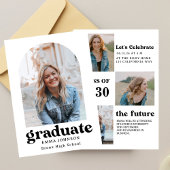Multiple Photo Graduation Card, Minimalist Senior  Einladung