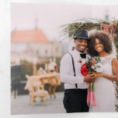 Multiple Photo Wedding Trifold Thank You Card Dreifach Gefaltete Ankündigung (Innen Erste Seite)