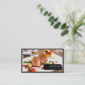 Multiple photos chef caterer food professional visitenkarte (Stehend Vorderseite)