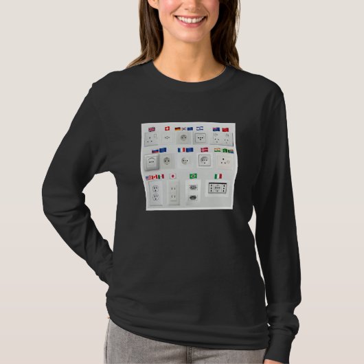 Multiple Power Outlet Plug World Countries Differe T-Shirt (Vorderseite)