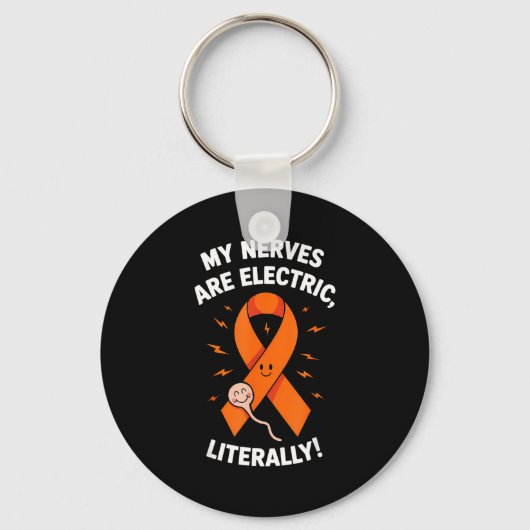 Multiple Sclerosis Awareness 2025 -orange Ribbon_  Schlüsselanhänger (Vorderseite)
