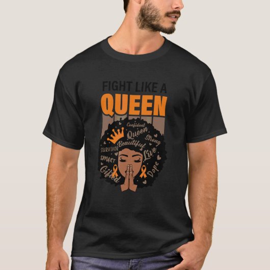 Multiple Sclerosis Awareness  Fight Like A Queen T-Shirt (Vorderseite)