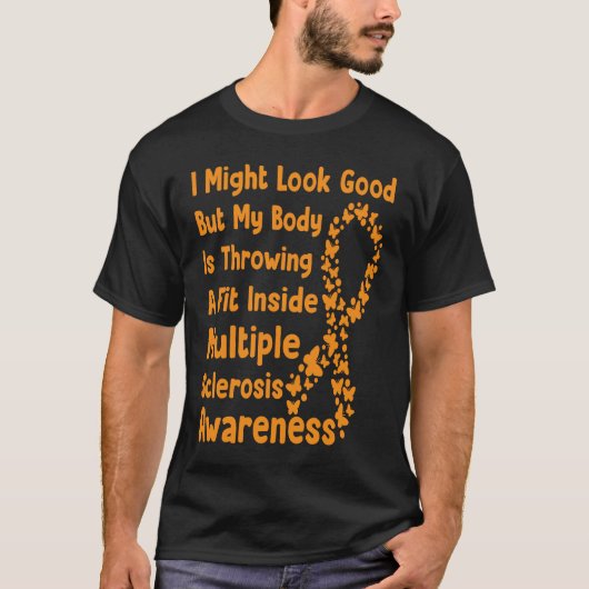 Multiple Sclerosis Awareness Month Orange Ribbon a T-Shirt (Vorderseite)