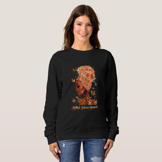 Multiple Sclerosis Awareness MS Woman Love Flower  Sweatshirt (Vorne ganz)
