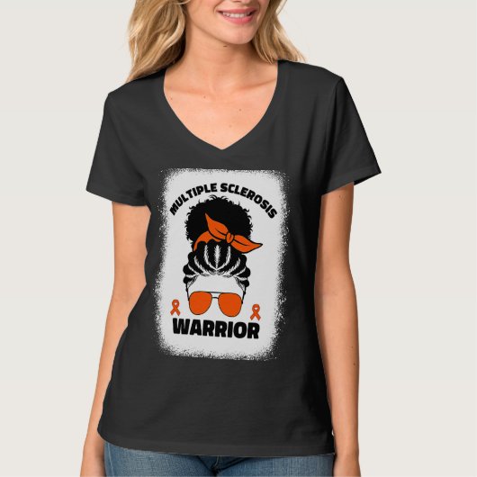 Multiple Sclerosis Warrior For Afro Black Women Ms T-Shirt (Vorderseite)