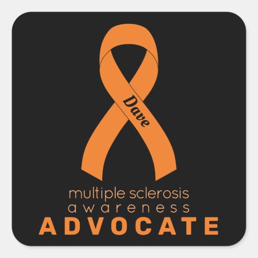 Multiple Sklerose Advocatus Black Square Sticker (Vorderseite)