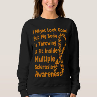 Multiple-Sklerose-Aufklärungsmonat Orange Schleife Sweatshirt