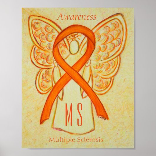 Multiple Sklerose Awareness Angel Ribbon Posters Poster (Vorne)