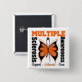 Multiple Sklerose Awareness Butterfly Button (Vorne & Hinten)