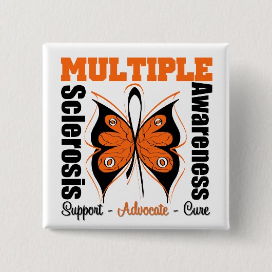 Multiple Sklerose Awareness Butterfly Button (Vorderseite)