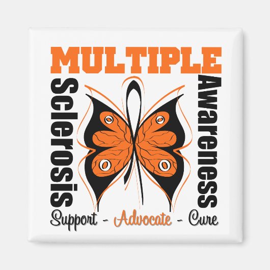 Multiple Sklerose Awareness Butterfly Magnet (Vorne)