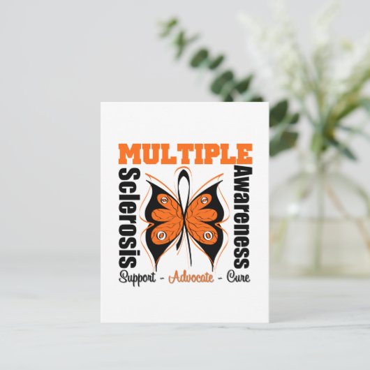 Multiple Sklerose Awareness Butterfly Postkarte (Stehend Vorderseite)