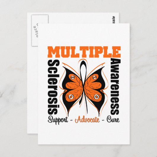 Multiple Sklerose Awareness Butterfly Postkarte (Vorne/Hinten)