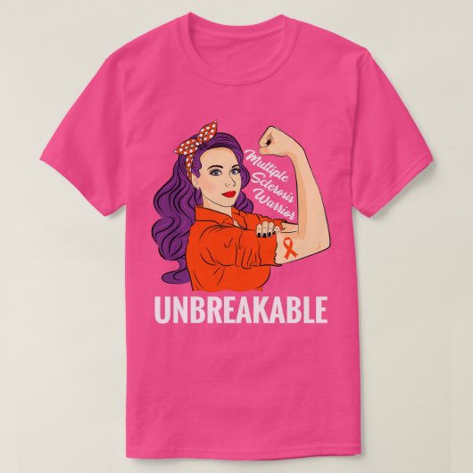 Multiple Sklerose Awareness MS Warrior Unbrechbar T-Shirt (Design vorne)