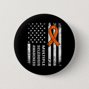 Multiple Sklerose Awareness Orange Ribbon 2 Button