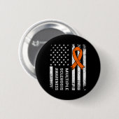 Multiple Sklerose Awareness Orange Ribbon 2 Button (Vorne & Hinten)