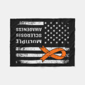 Multiple Sklerose Awareness Orange Ribbon 2 Fleecedecke (Vorderseite (Horizontal))