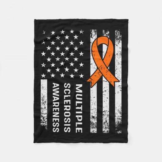 Multiple Sklerose Awareness Orange Ribbon 2 Fleecedecke (Vorderseite)