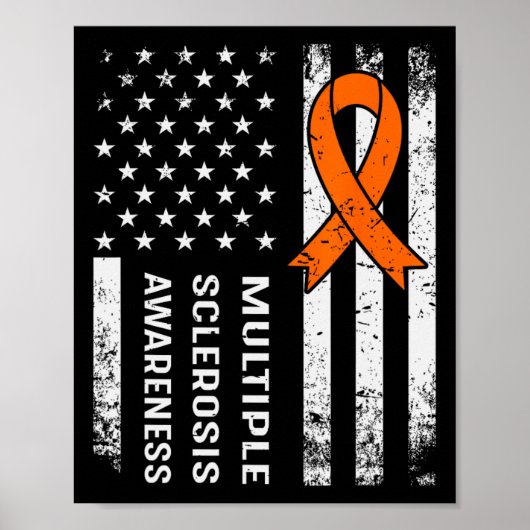 Multiple Sklerose Awareness Orange Ribbon 2 Poster (Vorne)