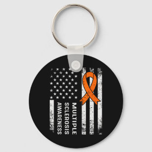 Multiple Sklerose Awareness Orange Ribbon 2 Schlüsselanhänger