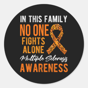Multiple Sklerose Awareness Orange Ribbon Runder Aufkleber