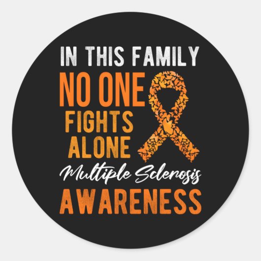 Multiple Sklerose Awareness Orange Ribbon Runder Aufkleber (Vorderseite)