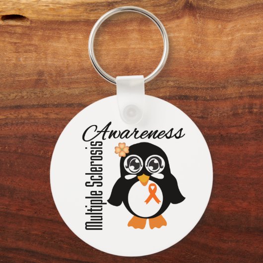 Multiple Sklerose Awareness Pinguin Schlüsselanhänger (Vorderseite)