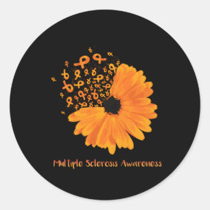 Multiple Sklerose Awareness Ribbon Blume Hope Runder Aufkleber