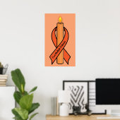 Multiple Sklerose Awareness Ribbon Candle of Hope Poster (Heimbüro)