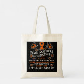 Multiple Sklerose Awareness Zitat Orange Ribbon Tragetasche (Rückseite)