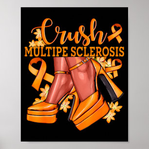 Multiple Sklerose besiegen Glanz Orange Band Aware Poster