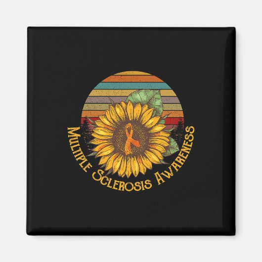 Multiple Sklerose Bewusstsein Sonnenblumen Frau Aw Magnet (Vorne)