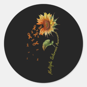 Multiple Sklerose Bewusstsein Sonnenblumen Frau Aw Runder Aufkleber