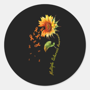 Multiple Sklerose-Bewusstseinssonnenblume MS Runder Aufkleber