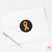 Multiple Sklerose drucken Frau Orange Ribbon Runder Aufkleber (Umschlag)