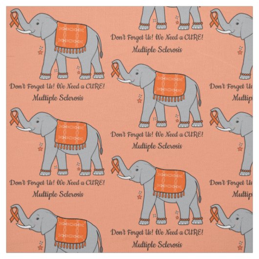 Multiple Sklerose Elefant of Awareness and Hope Stoff (Muster)